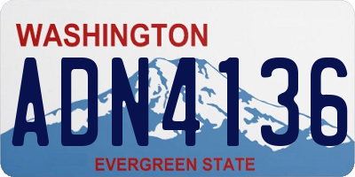 WA license plate ADN4136