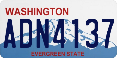 WA license plate ADN4137