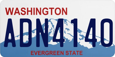WA license plate ADN4140
