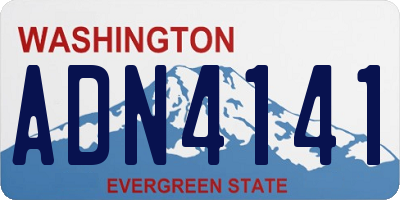 WA license plate ADN4141