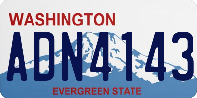 WA license plate ADN4143