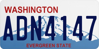 WA license plate ADN4147