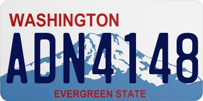 WA license plate ADN4148