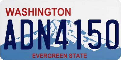 WA license plate ADN4150