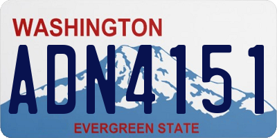 WA license plate ADN4151