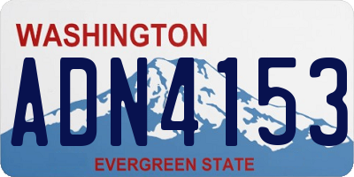 WA license plate ADN4153