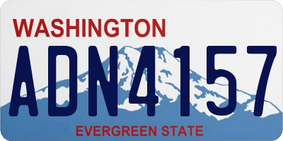 WA license plate ADN4157