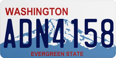 WA license plate ADN4158