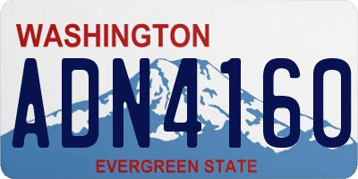 WA license plate ADN4160