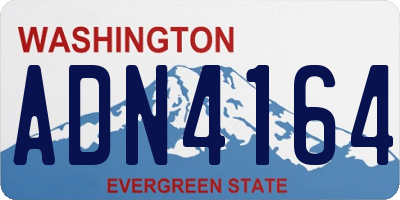 WA license plate ADN4164