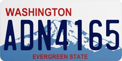 WA license plate ADN4165