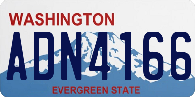 WA license plate ADN4166