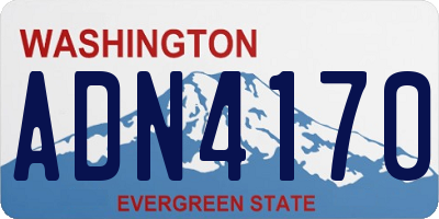 WA license plate ADN4170
