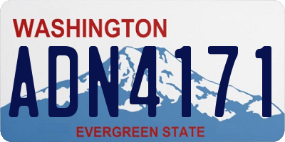 WA license plate ADN4171