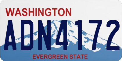WA license plate ADN4172