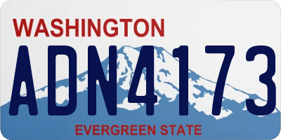 WA license plate ADN4173