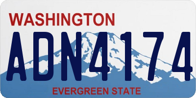 WA license plate ADN4174