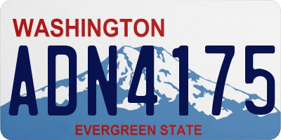 WA license plate ADN4175