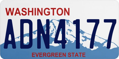 WA license plate ADN4177