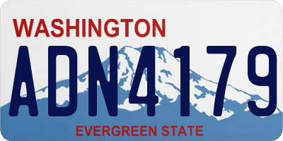 WA license plate ADN4179