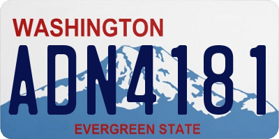 WA license plate ADN4181
