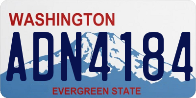 WA license plate ADN4184