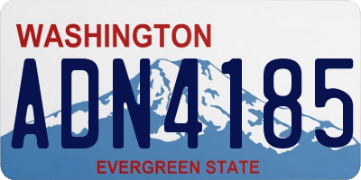 WA license plate ADN4185