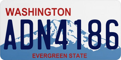 WA license plate ADN4186
