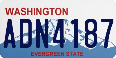 WA license plate ADN4187