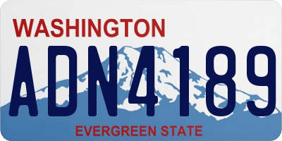 WA license plate ADN4189