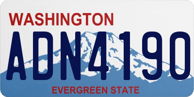 WA license plate ADN4190