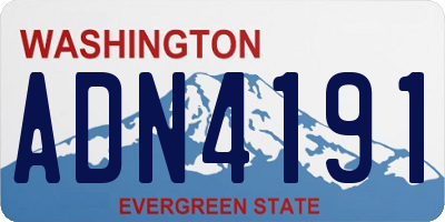 WA license plate ADN4191