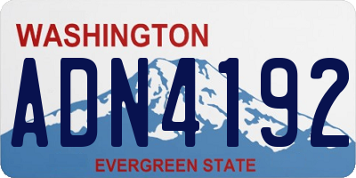 WA license plate ADN4192