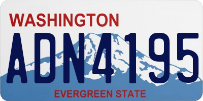 WA license plate ADN4195