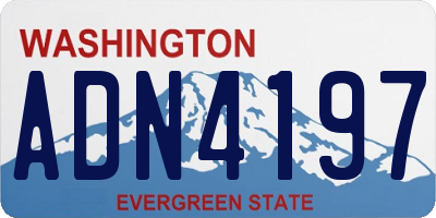 WA license plate ADN4197