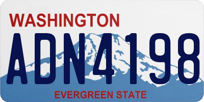 WA license plate ADN4198