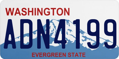 WA license plate ADN4199