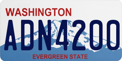 WA license plate ADN4200