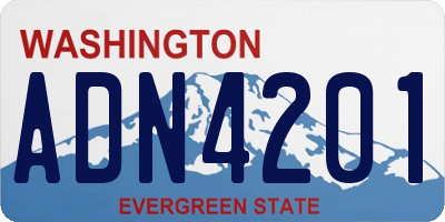 WA license plate ADN4201