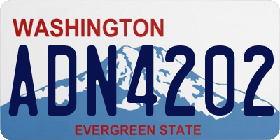 WA license plate ADN4202