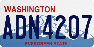 WA license plate ADN4207