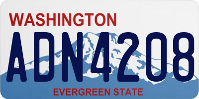 WA license plate ADN4208