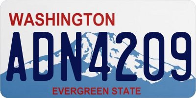 WA license plate ADN4209