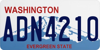 WA license plate ADN4210