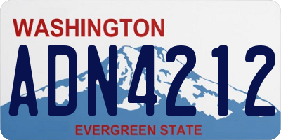 WA license plate ADN4212