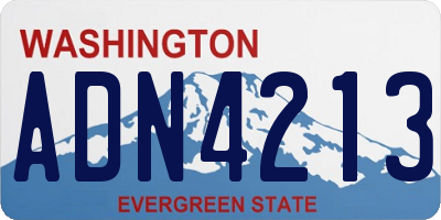 WA license plate ADN4213