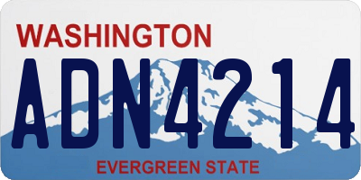 WA license plate ADN4214