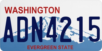 WA license plate ADN4215