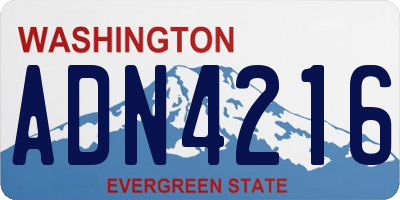 WA license plate ADN4216