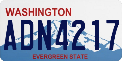 WA license plate ADN4217